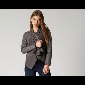 leather and suade drape front jacket!